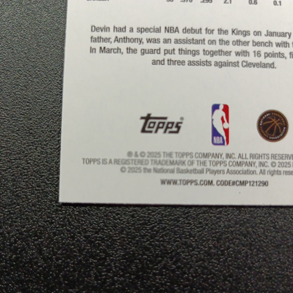 2025-26 Topps Basketball Card Devin Carter Silver Foil 45th Anniversary