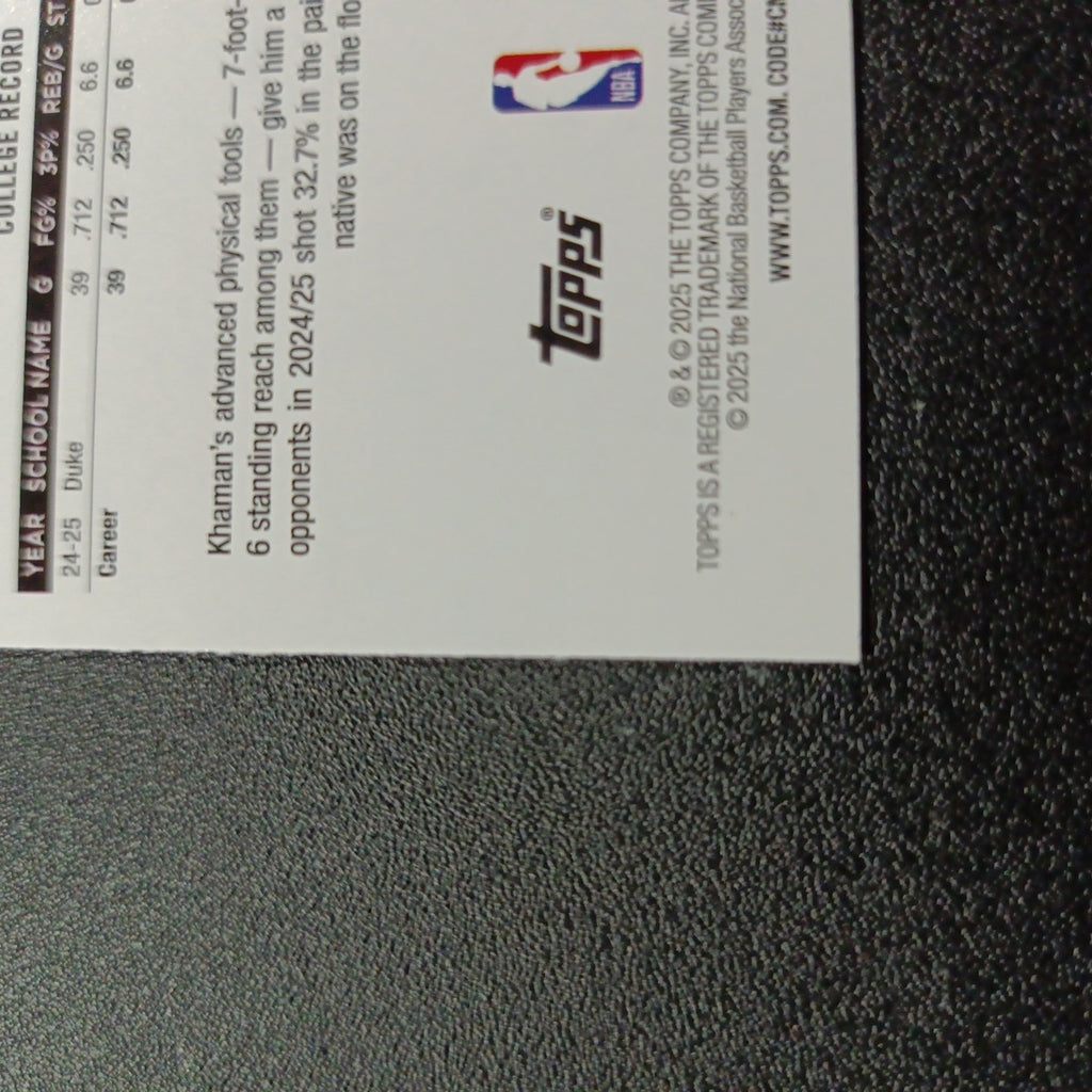 2025-26 Topps Basketball Card Khaman Maluach Silver Foil 45th Anniversary