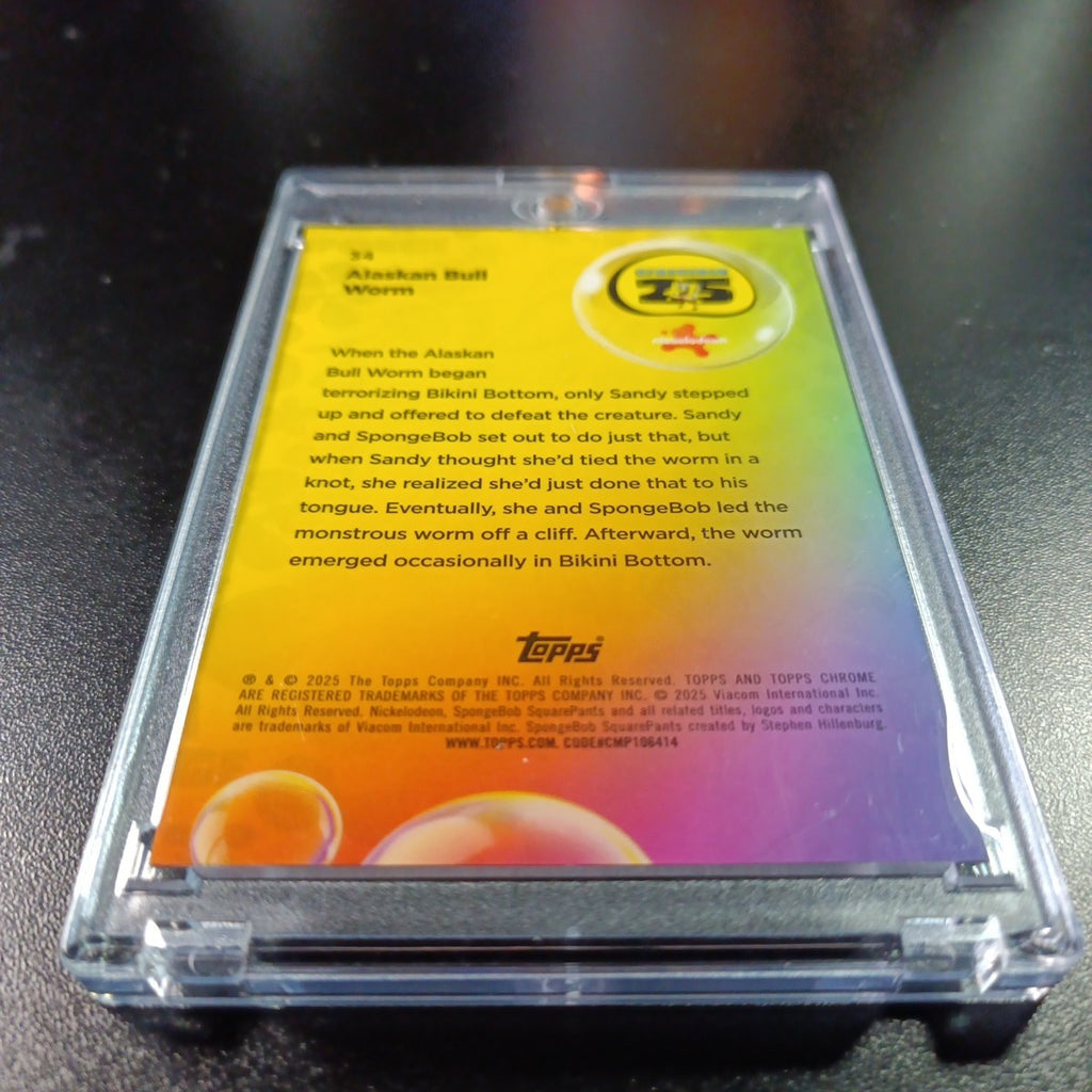 SpongeBob #1/25 Night Shift Manager Alaskan Bull Worm Cracked Ice Prizm Case Hit