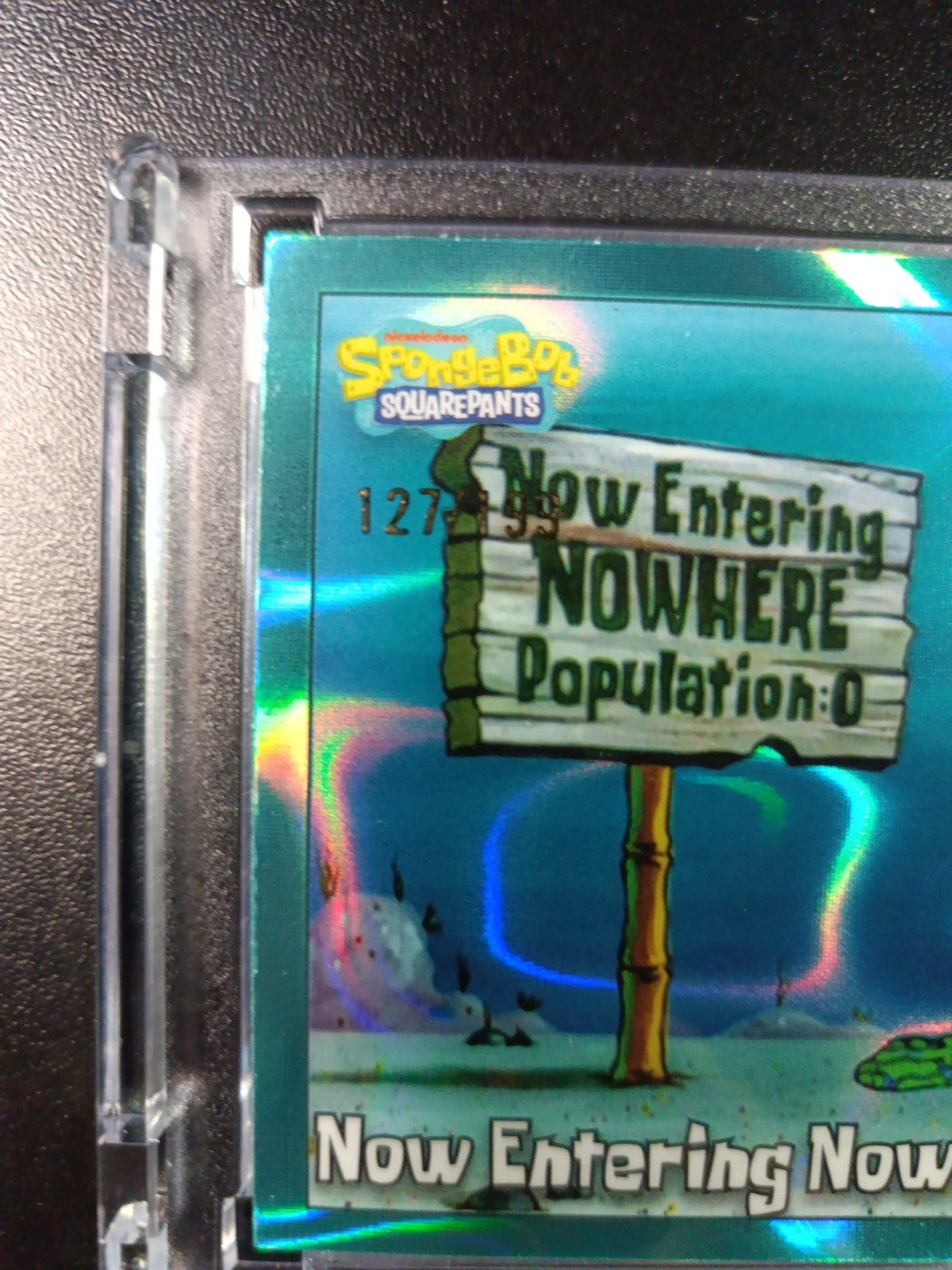 SpongeBob 127/199 Now Entering Nowhere Pop O Aqua Lava Refractor Card Topps /199