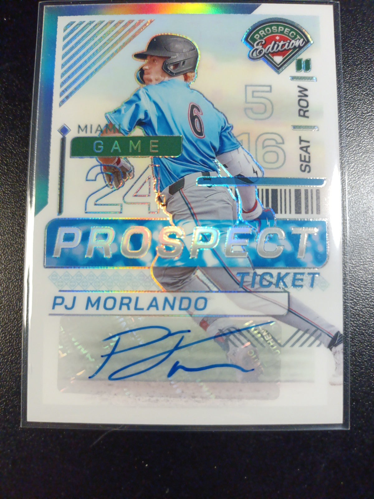 Autograph PJ Morlando Miami Marlins Rookie Baseball Card Panini Prospects 2024