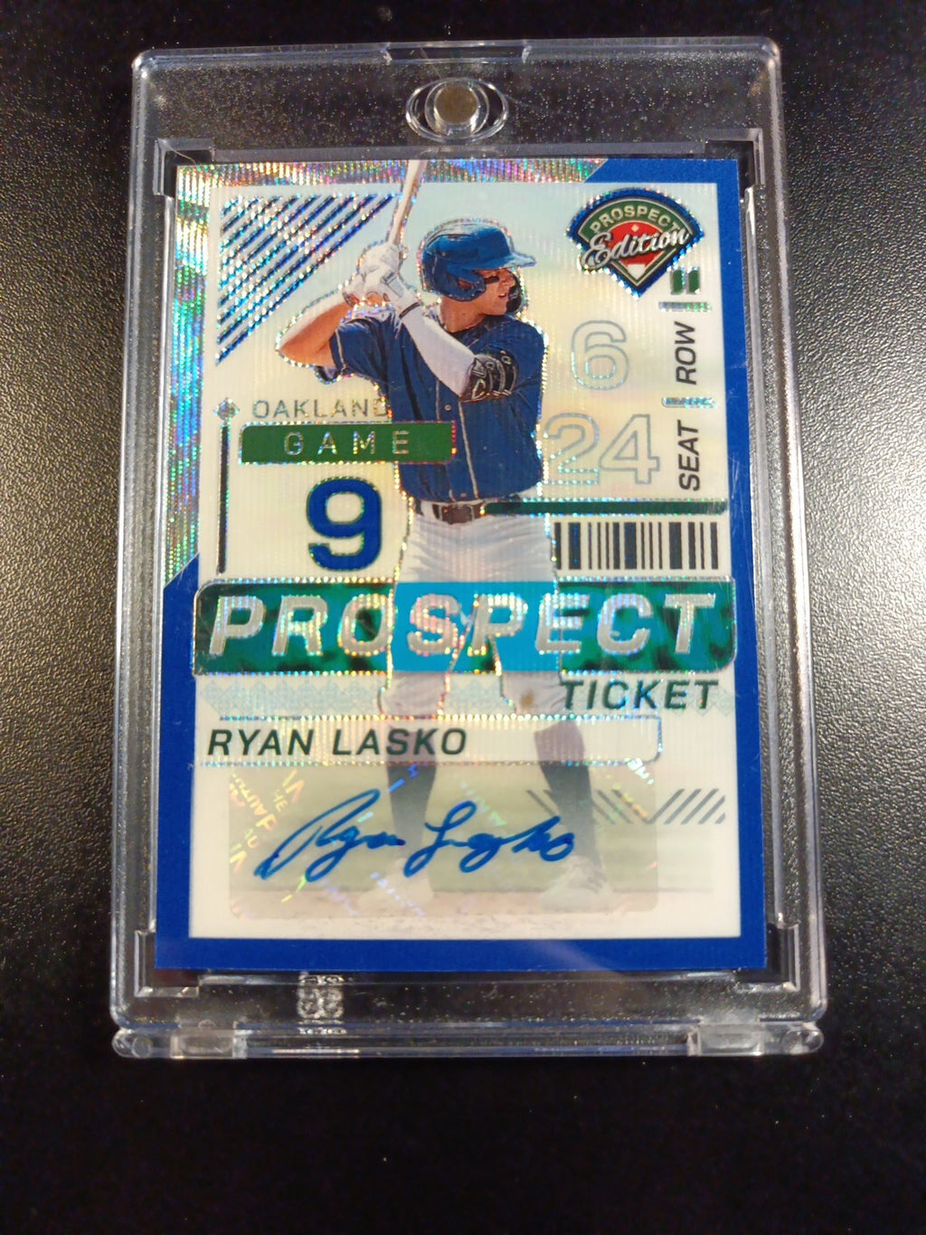 /75 Autograph Ryan Lasko Athletics Rookie Wave Prizm Baseball Card 