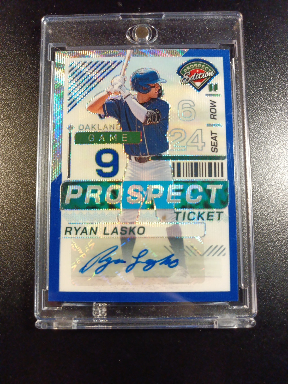/75 Autograph Ryan Lasko Athletics Rookie Wave Prizm Baseball Card 