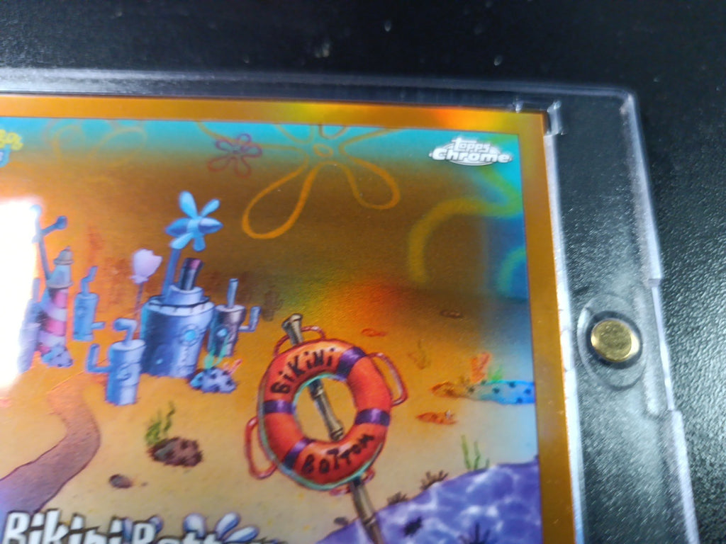 SpongeBob #3/25 Bikini Bottom Orange Refractor Card Topps Case Hit Low Number 