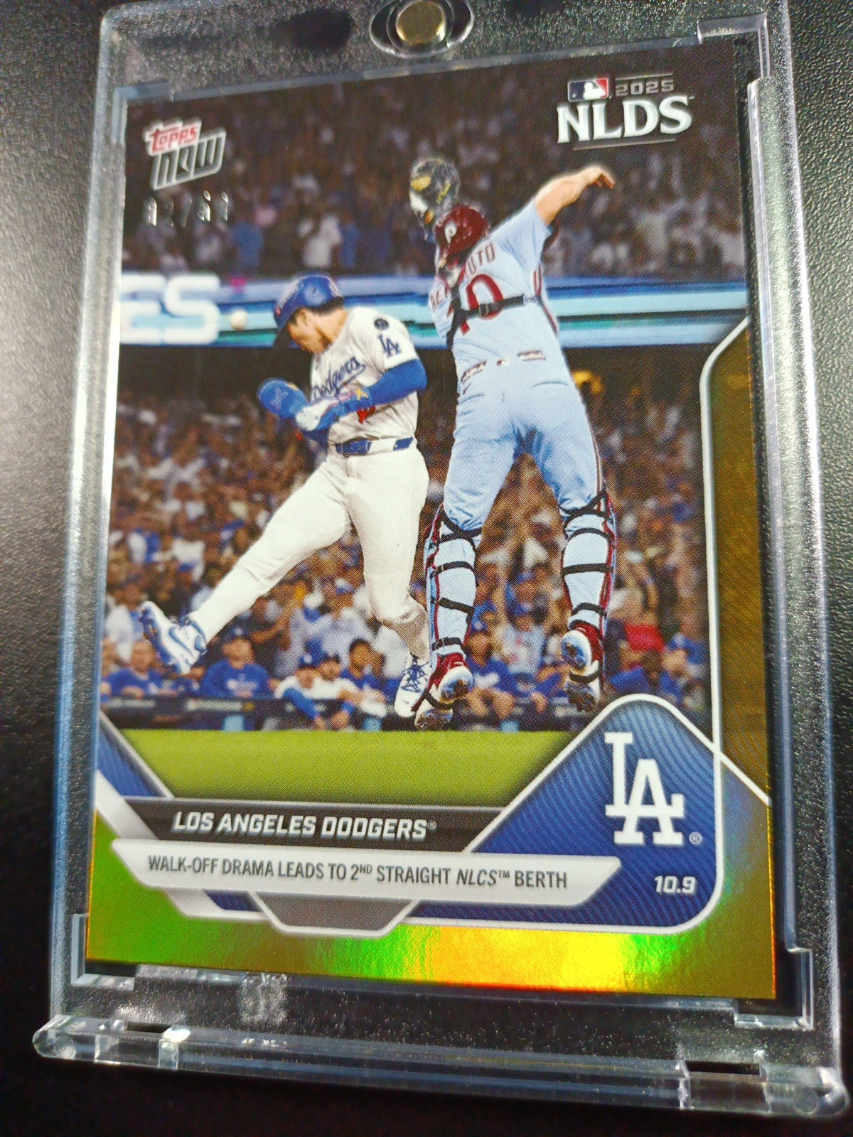 4/50 Gold Foil Topps NOW 847 Dodgers To World Series Case Hit MLB Baseball Card