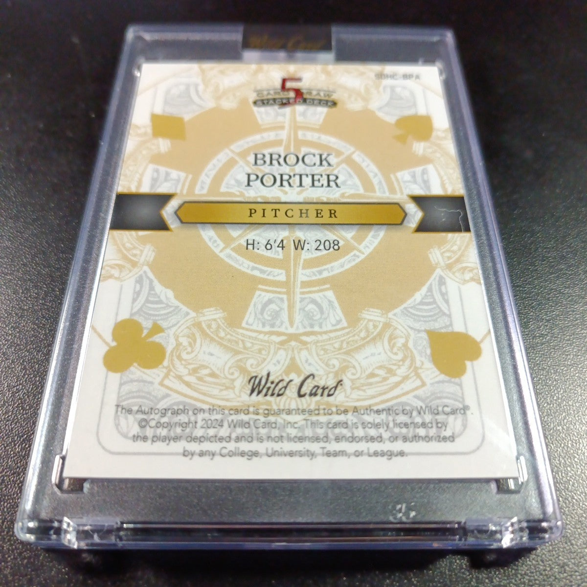 # 1/5 Autograph Brock Porter Gold Prizm Refractor Rookie Baseball Wild Card  MLB