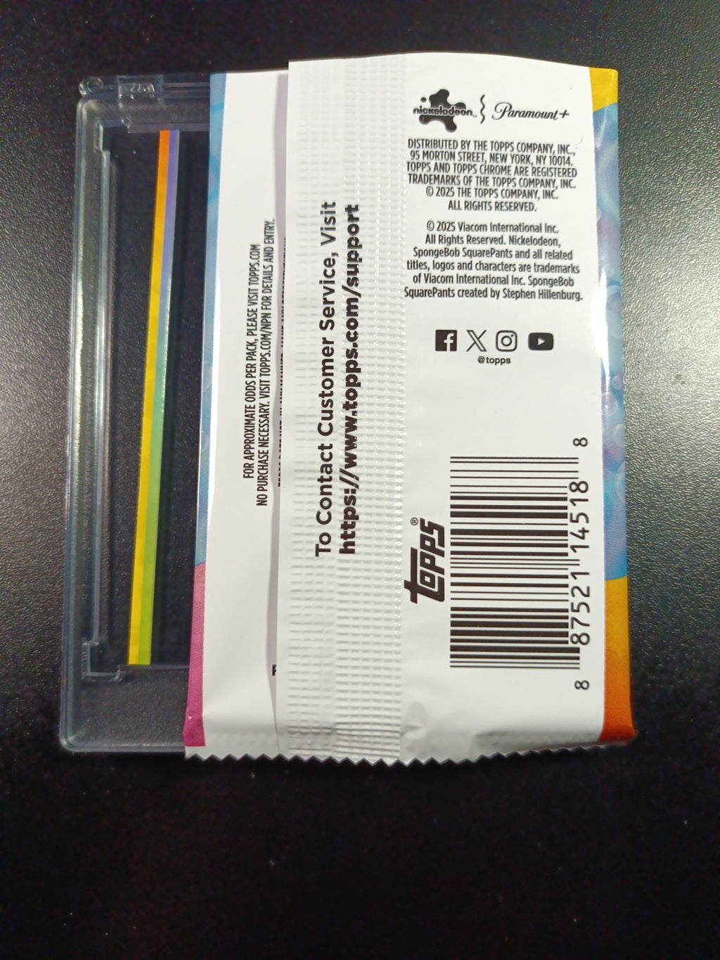 SpongeBob Factory Error Cut Trim Scrap Refractor Strip Topps Chrome Case Hit