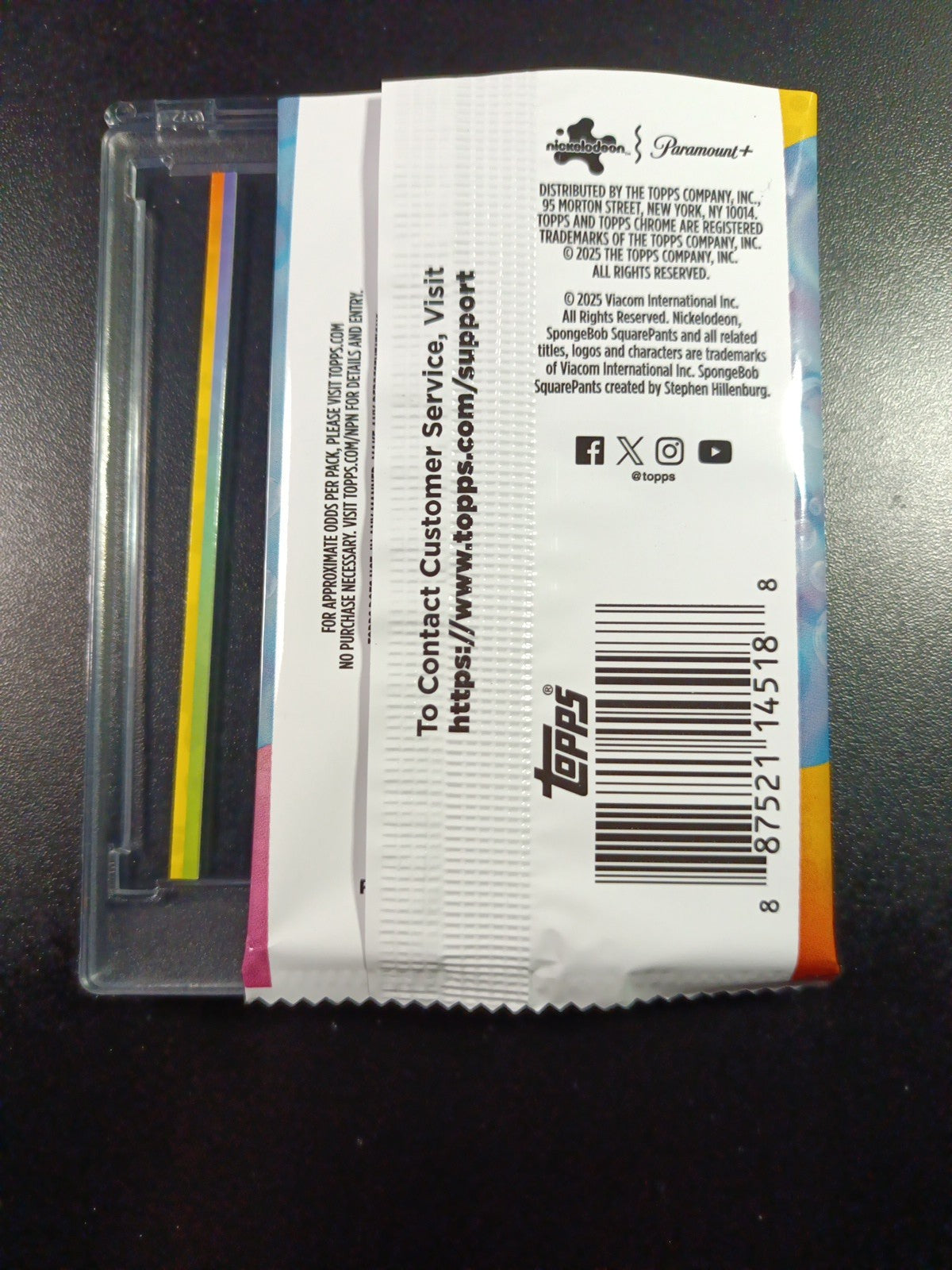 SpongeBob Factory Error Cut Trim Scrap Refractor Strip Topps Chrome Case Hit