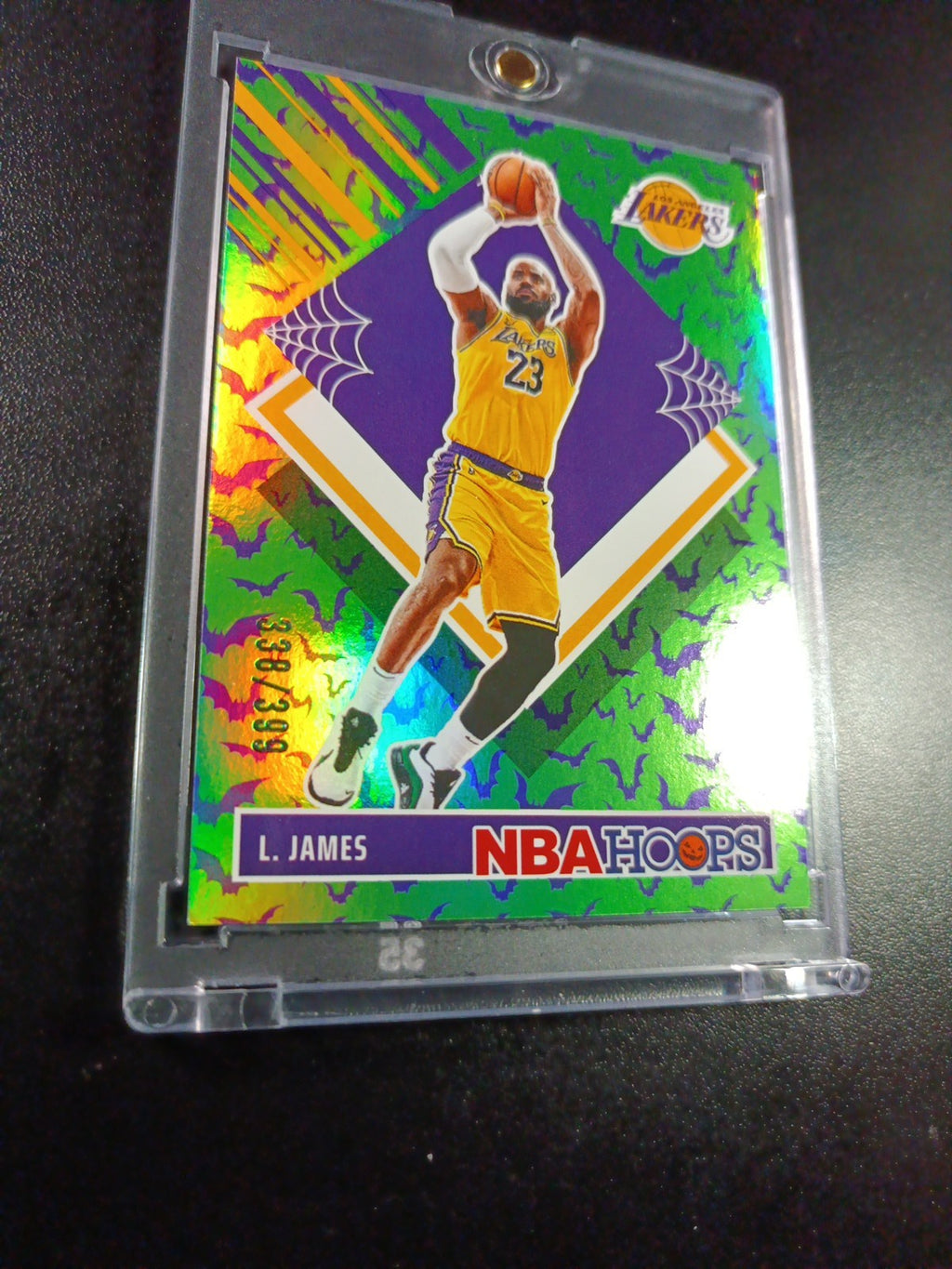 /399 LeBron James Green Bat Holo Haunted Hoops 2024-25 Basketball Card Lakers