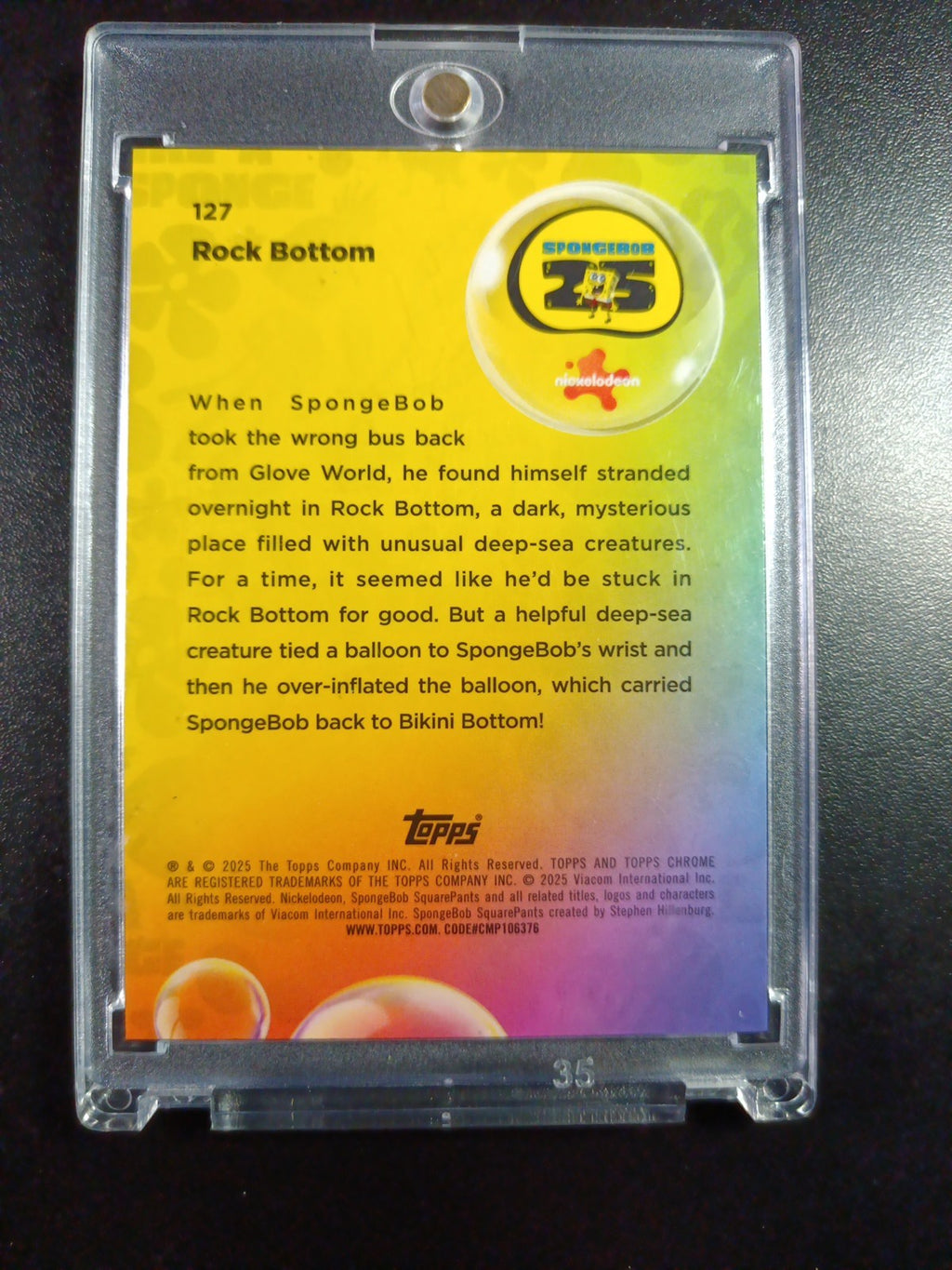 SpongeBob 24/199 Rock Bottom Aqua Lava Refractor Card Topps Chrome /199