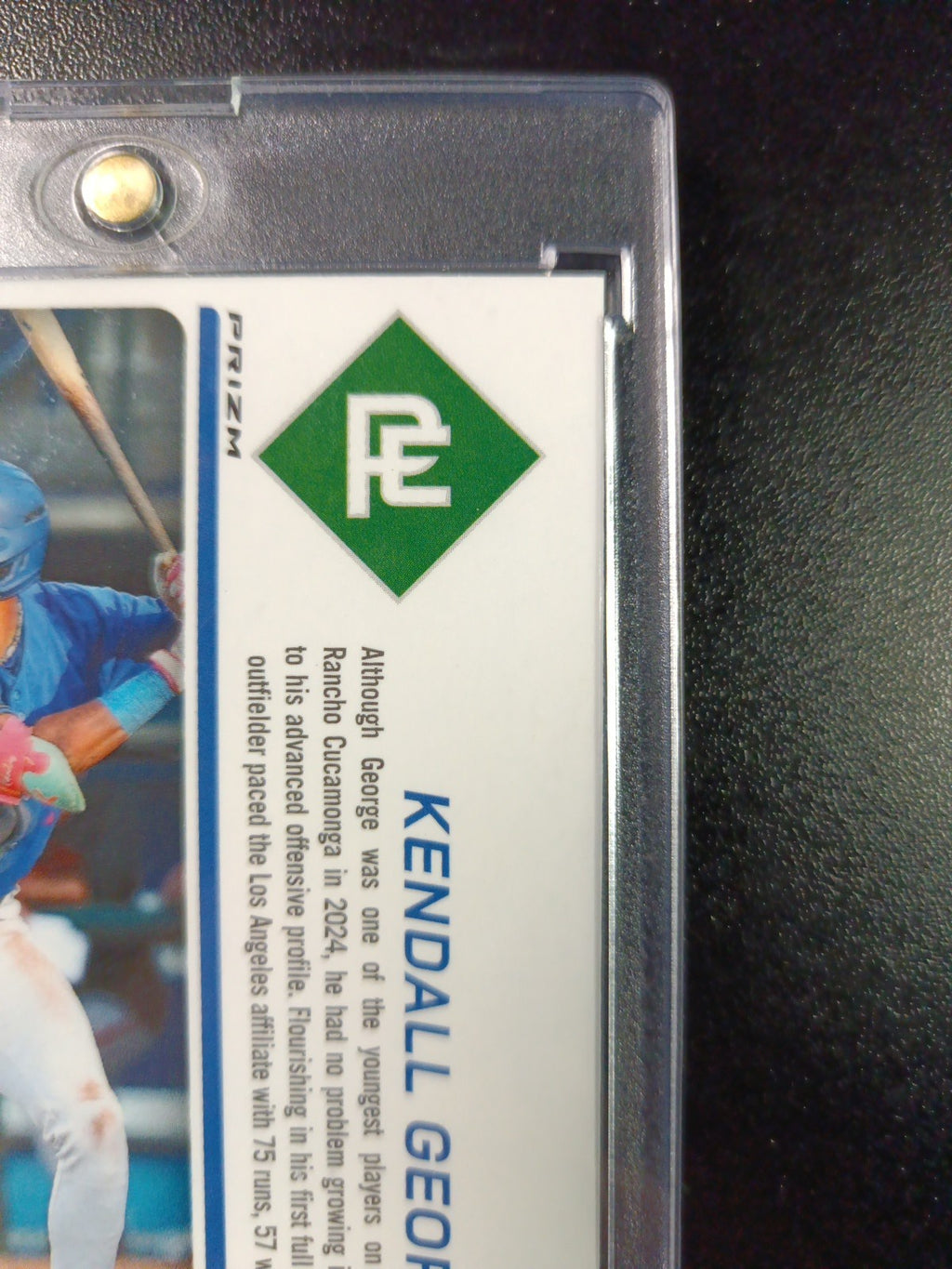 # /125 Blue Prizm Autograph Kendall George Dodgers Rookie Prospect Baseball Card