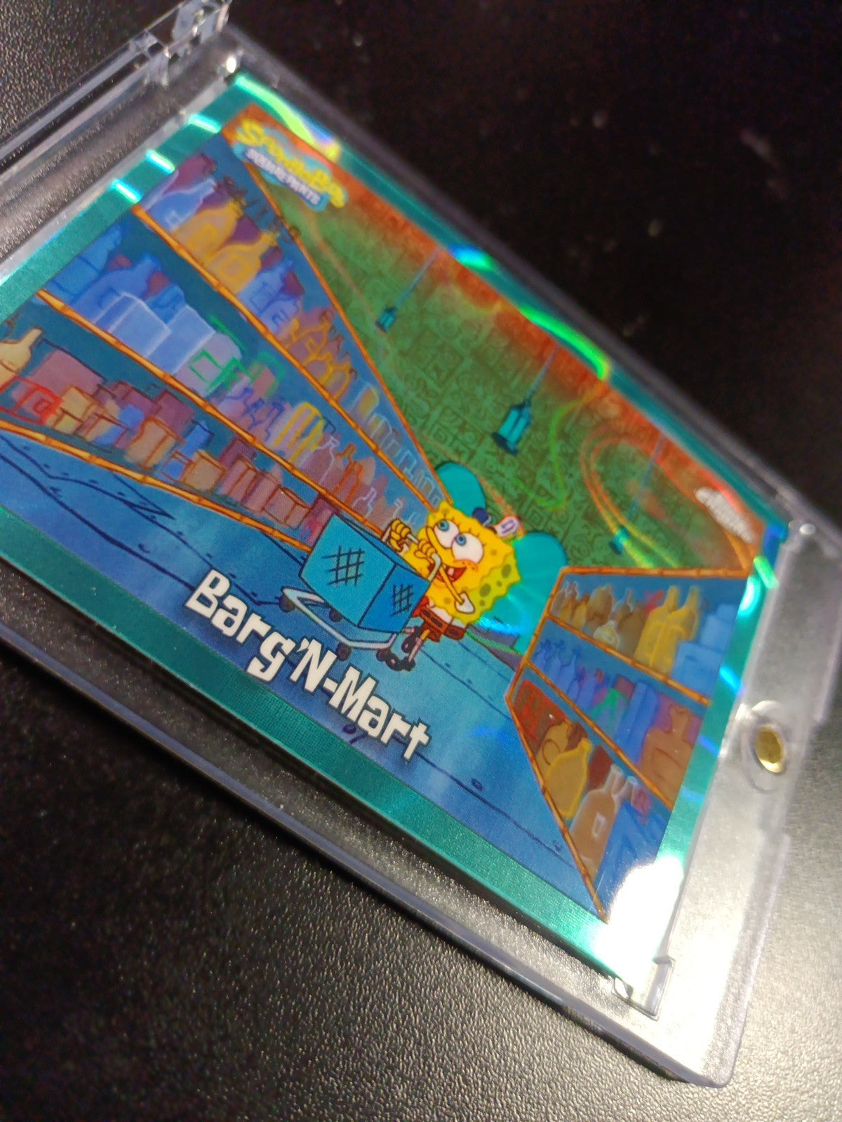 SpongeBob 124/199 Barg'N-Mart Shopping Aqua Lava Refractor Card Topps /199