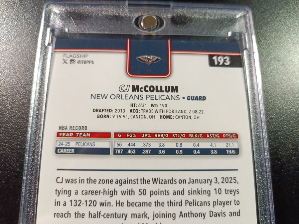 /99 Aj McCollum Season Tip Off Green Logofractor Card 2025-26 Topps Basketball