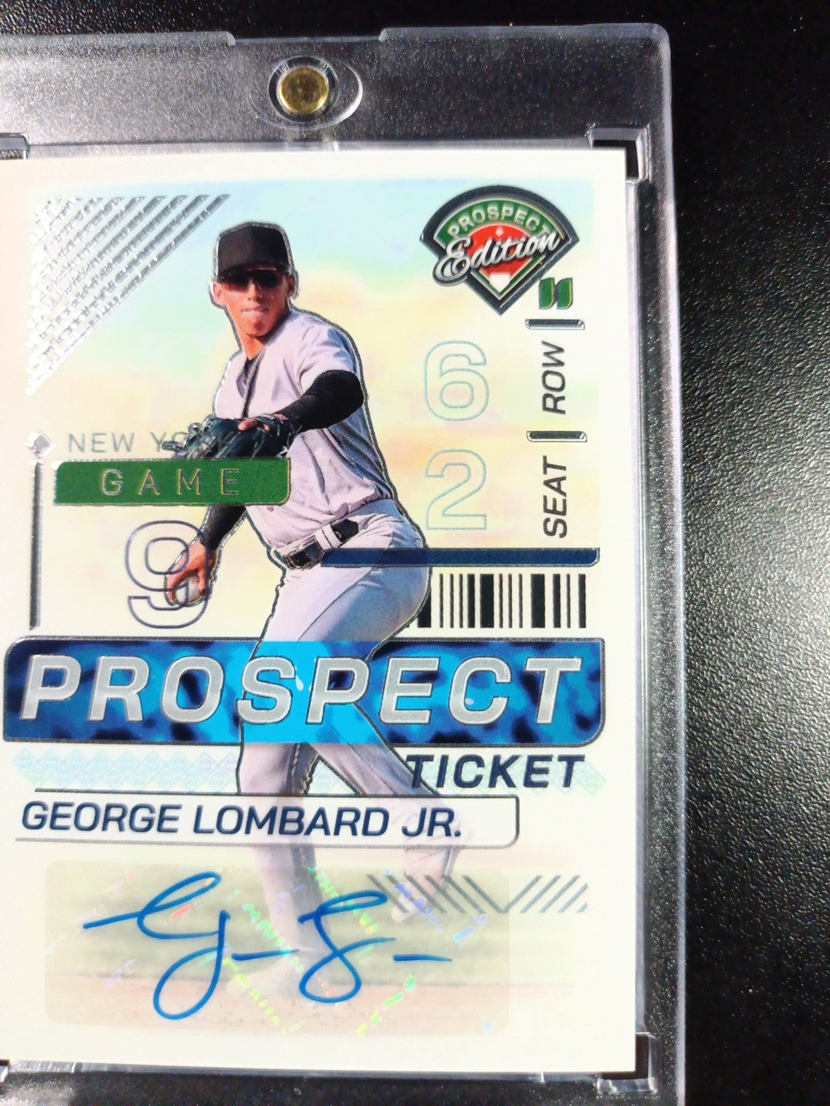 Yankees Rookie Autograph George Lombard Jr Prospect Glossy Baseball Card