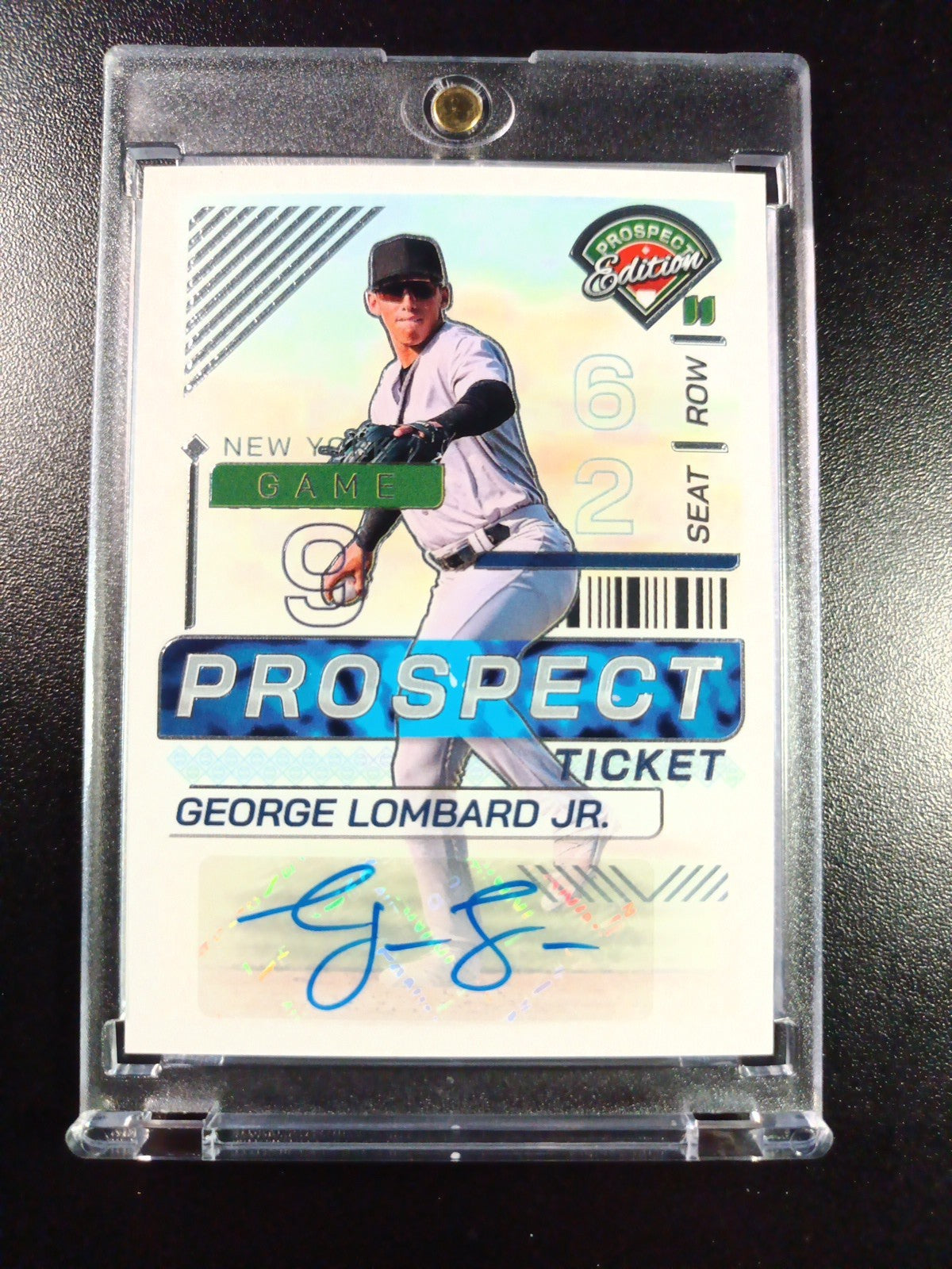 Yankees Rookie Autograph George Lombard Jr Prospect Glossy Baseball Card