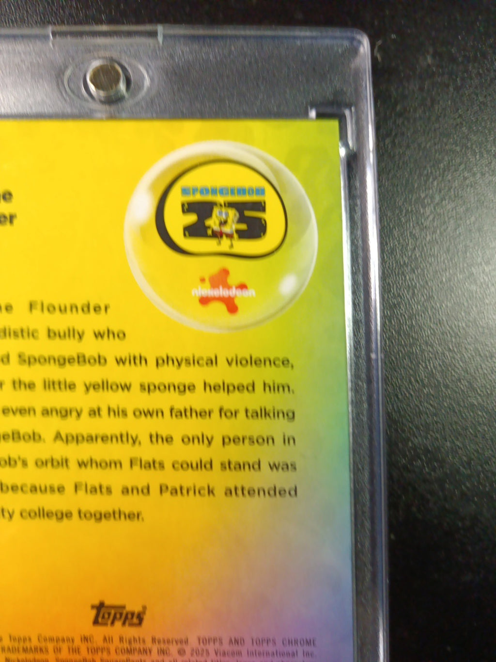 SpongeBob # 124/175 Silver Wave Refractor Flats The Flounder Card Topps /175