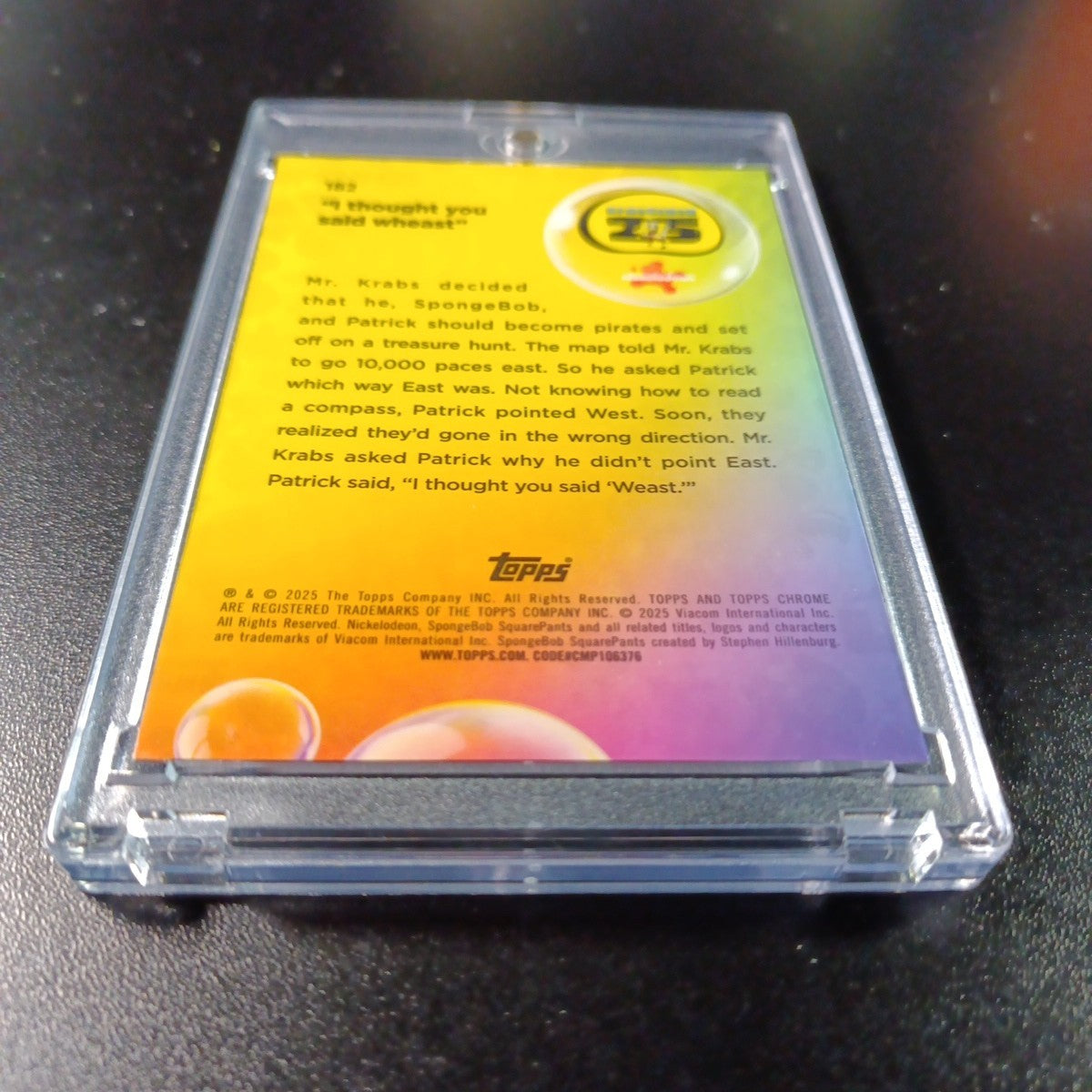 SpongeBob #29/99 Blue Bubble Refractor Patrick I Thought You Said Wheast Card 