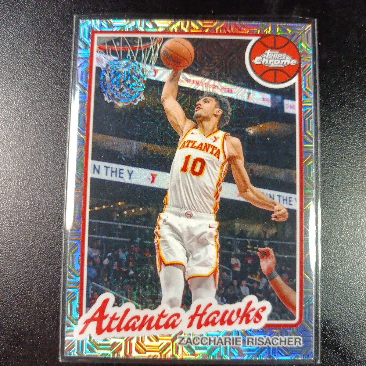 Mojo Refractor Zaccharie Risracher 45th Anniversary Card 25-26 Topps Basketball