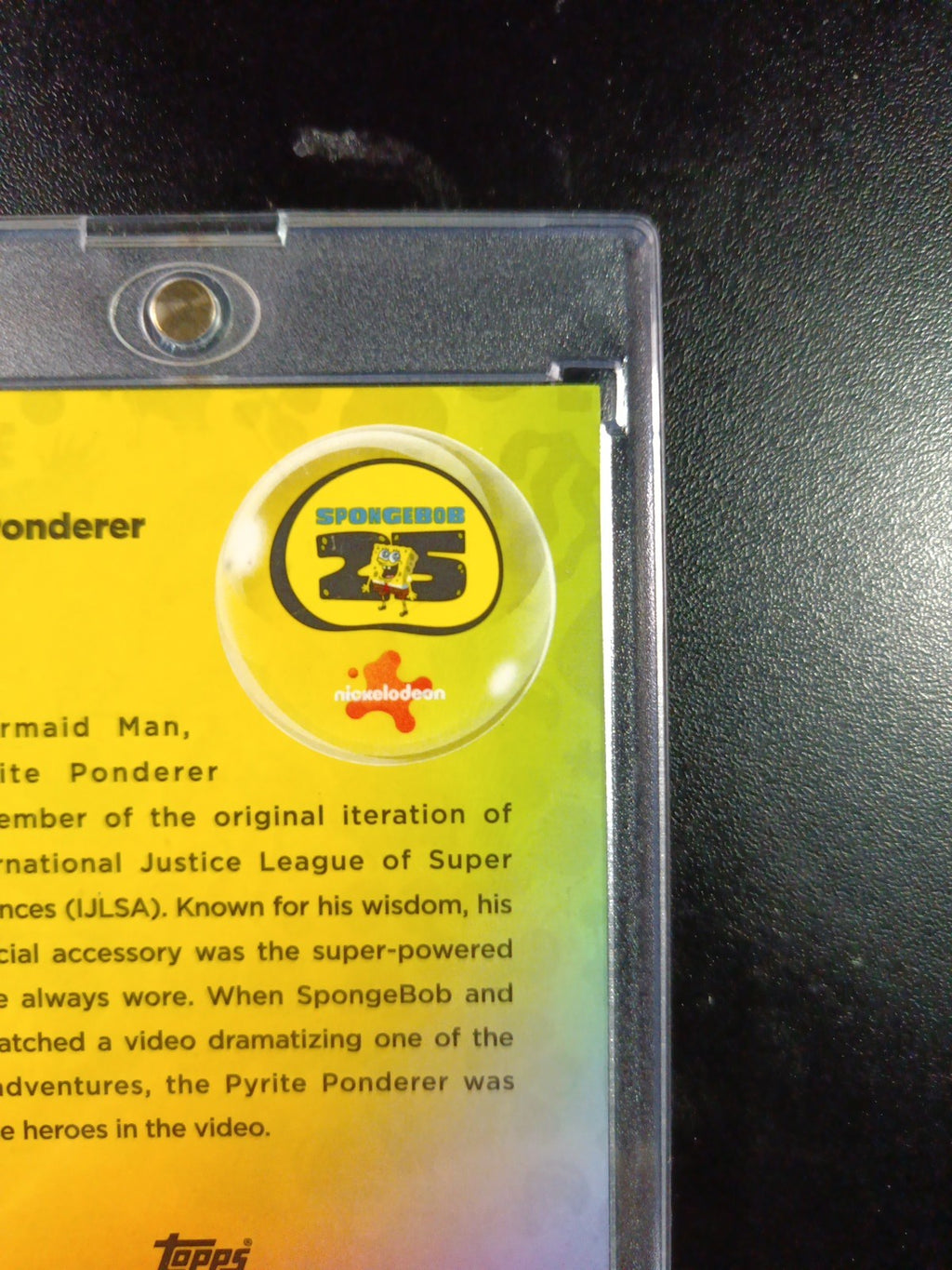 SpongeBob 17/150 Pyrite Ponderer Mermaid Man Blue Refractor Card Topps /150