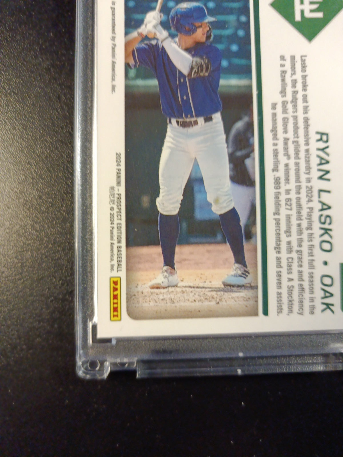 Autograph Ryan Lasko Athletics Rookie Baseball Card Panini Prospects 2024