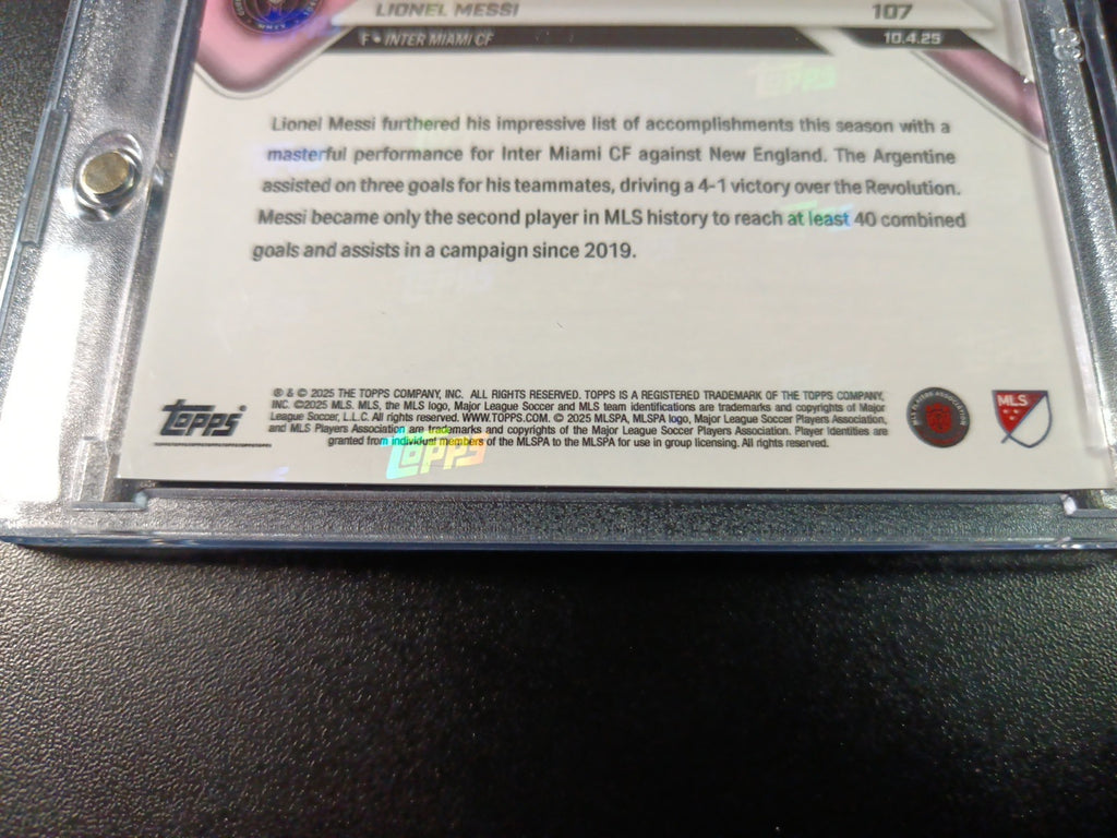 # /5 Lionel Messi Red Foil Topps Now  Variant & Base Card 107 Soccer 2025