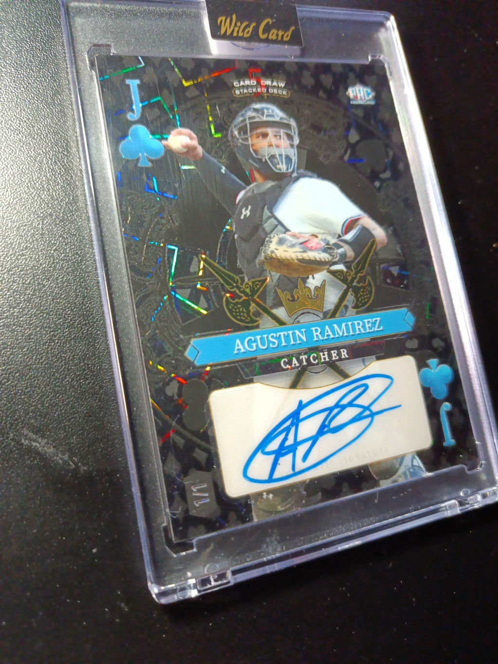 # 1/1 Autograph Agustin Ramirez Black Prizm Refractor Rookie Baseball Wild Card