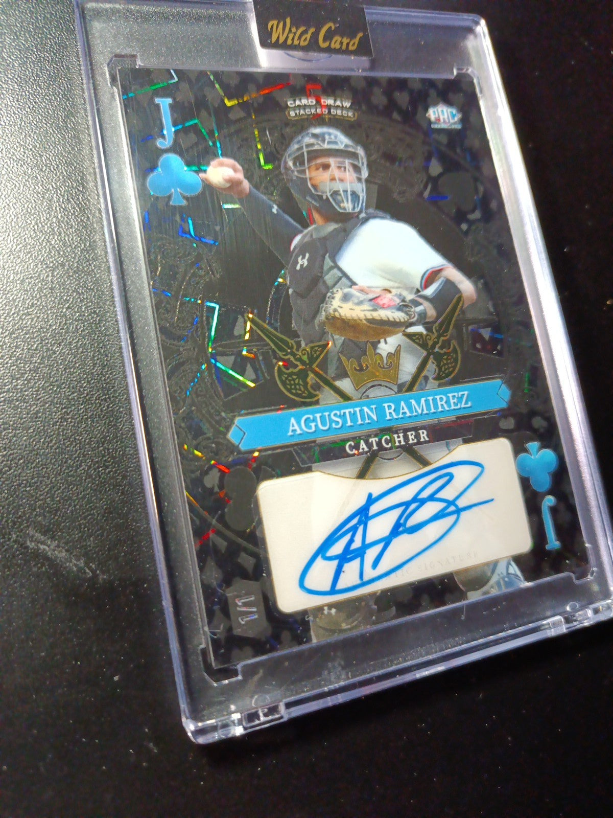 # 1/1 Autograph Agustin Ramirez Black Prizm Refractor Rookie Baseball Wild Card