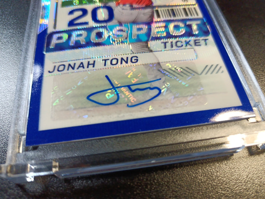 Jonah Tong # /75 Prospect Autograph Linticular Blue Prizm Rare Baseball Card 