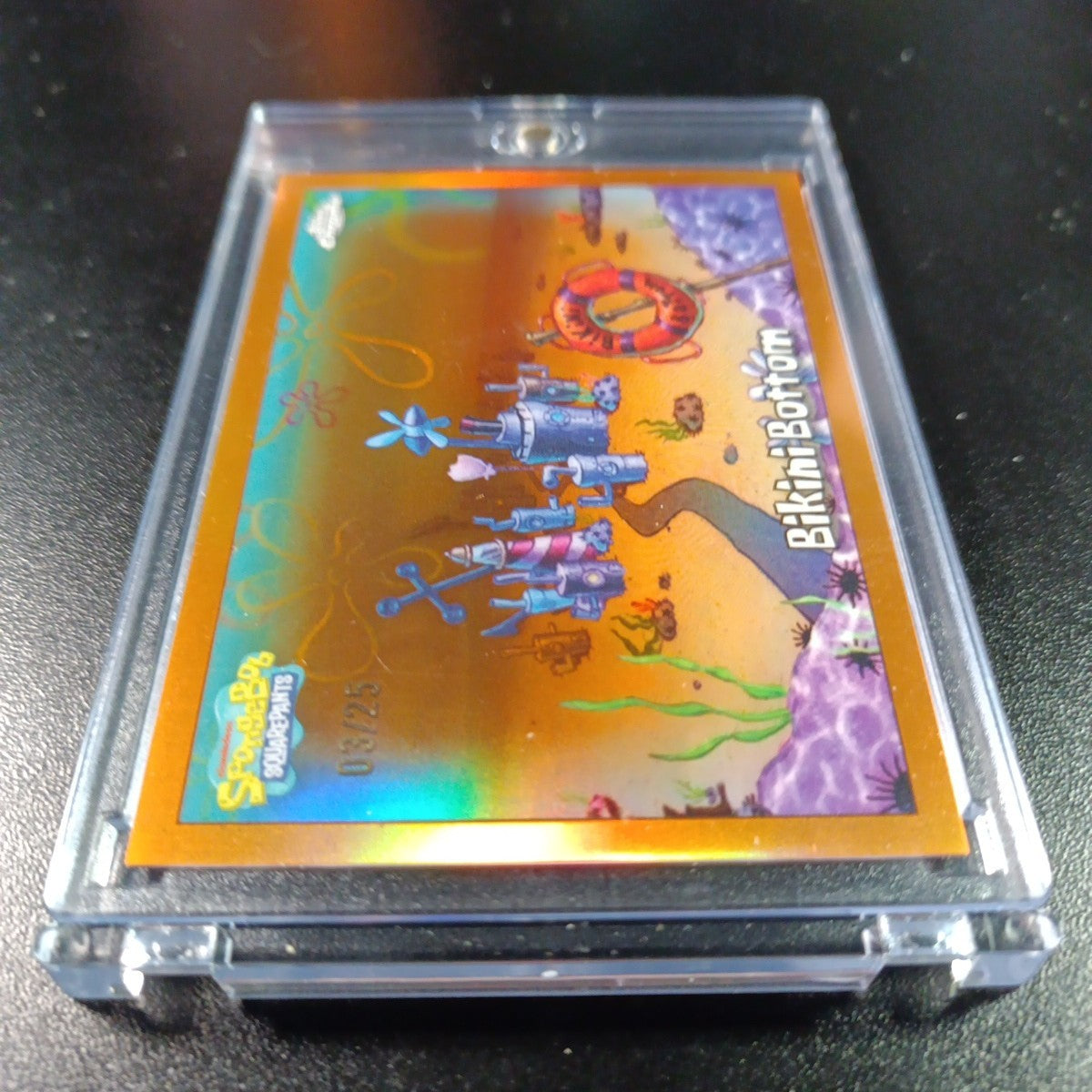 SpongeBob #3/25 Bikini Bottom Orange Refractor Card Topps Case Hit Low Number 