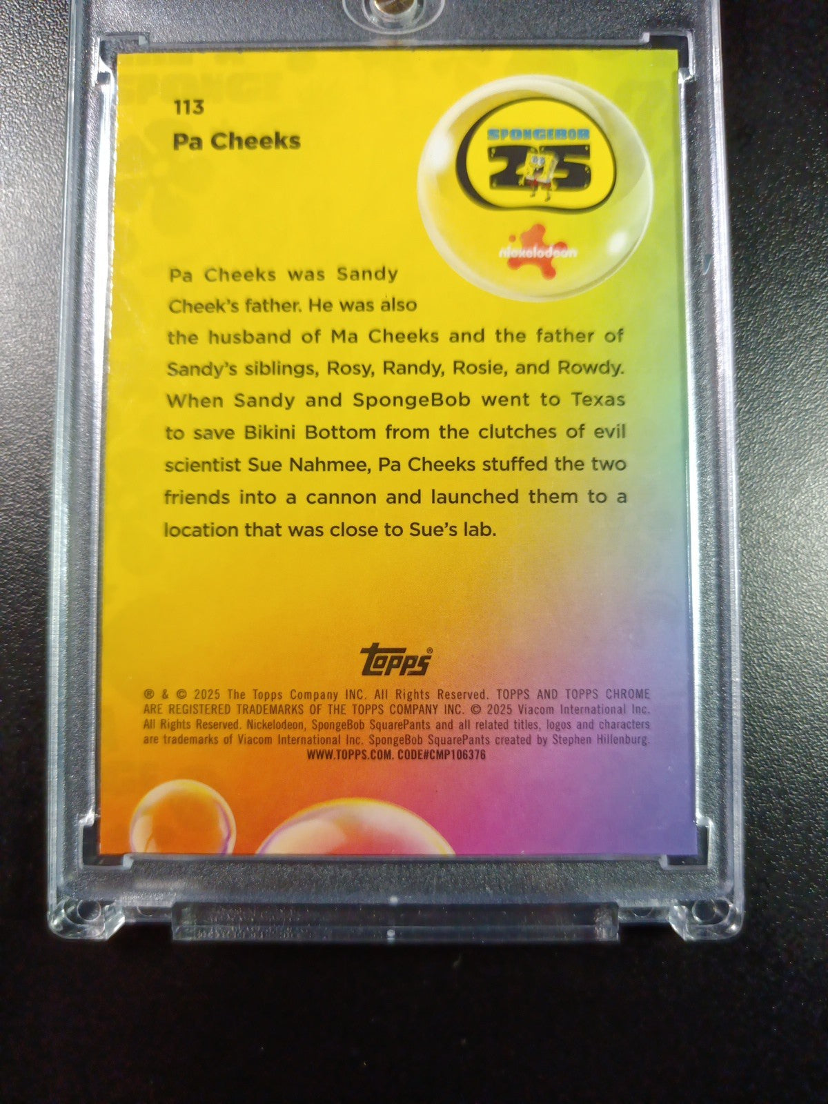 SpongeBob 49/175 Silver Wave Refractor Pa Cheeks Sandy Topps Chrome Card /175