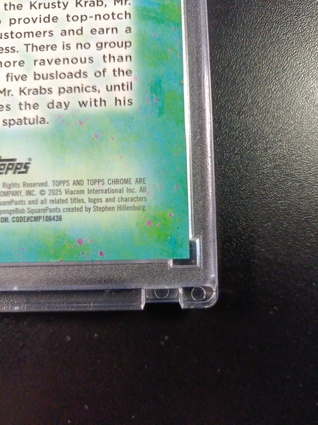 SpongeBob # /25 Mr. Krabs A Smelly Smell Orange Refractor Card Topps Case Hit