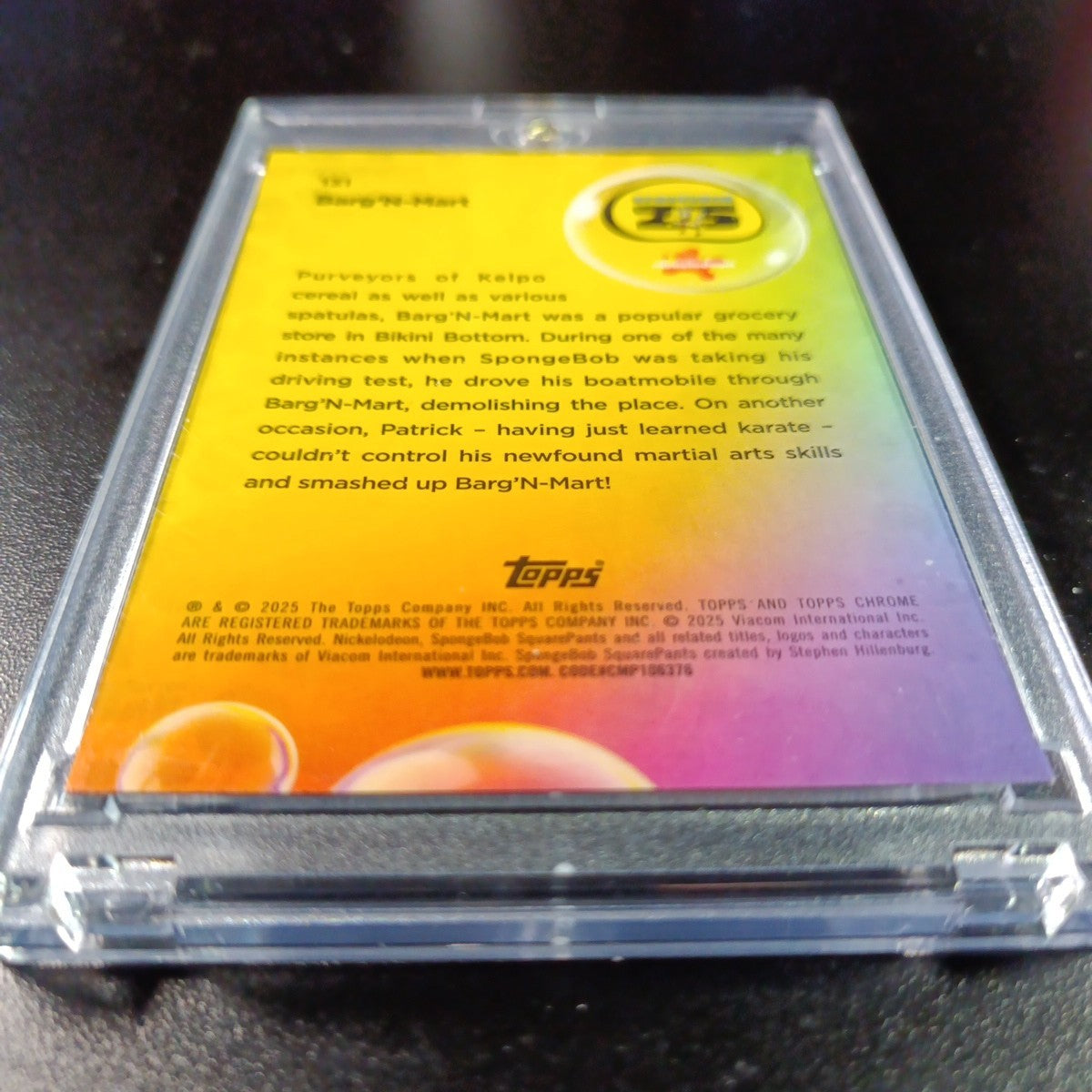 SpongeBob 124/199 Barg'N-Mart Shopping Aqua Lava Refractor Card Topps /199