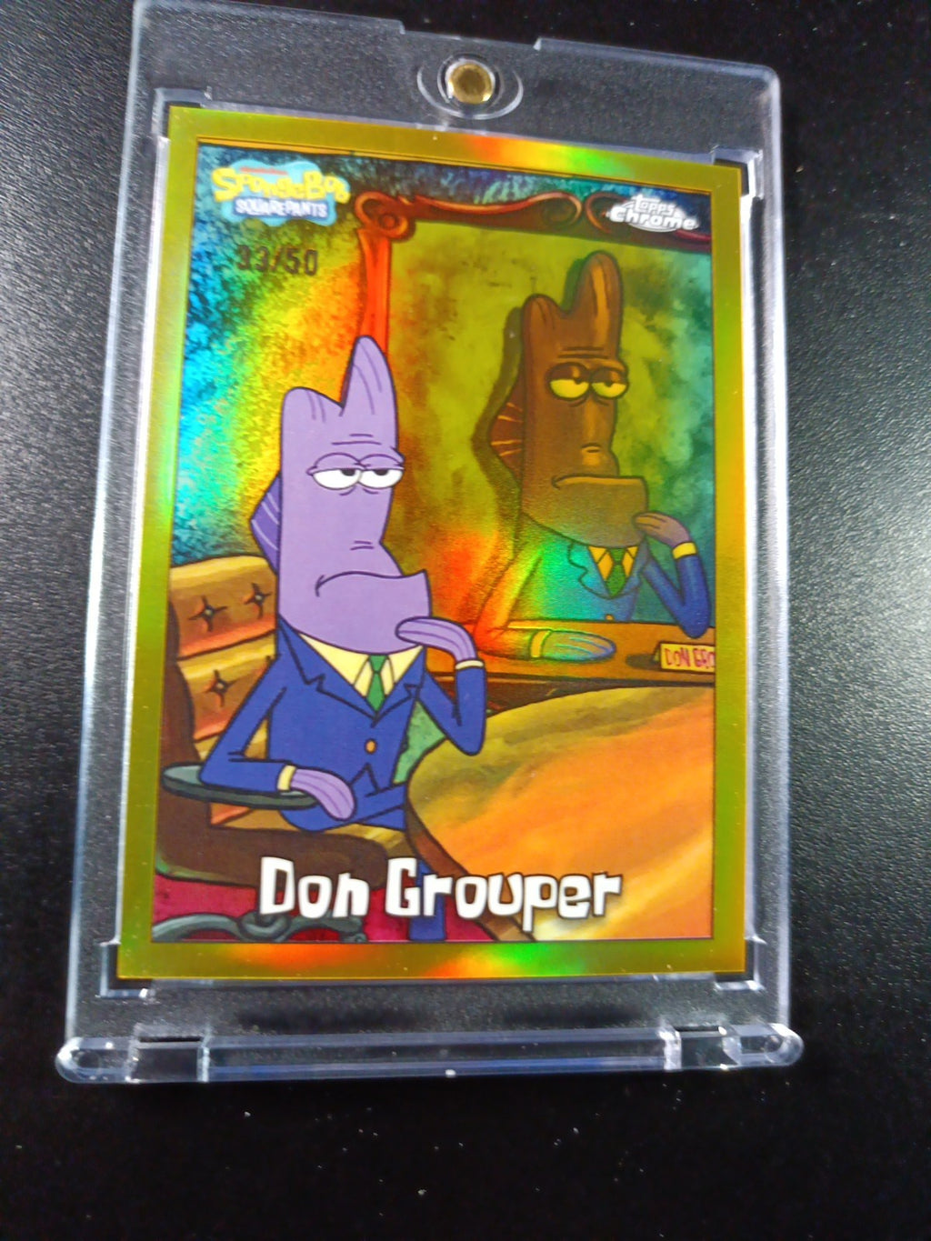 SpongeBob 33/50 Gold Refractor Don Grouper Card Topps Chrome /50