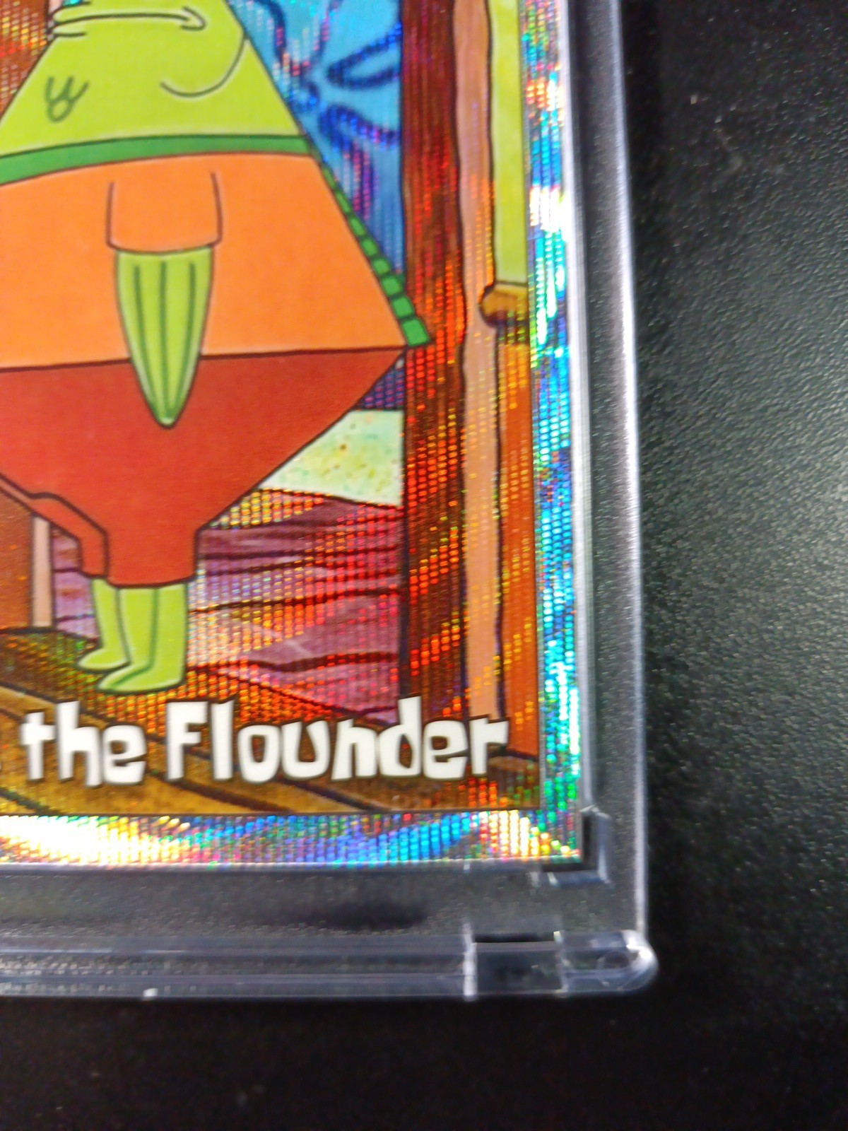 SpongeBob # 124/175 Silver Wave Refractor Flats The Flounder Card Topps /175