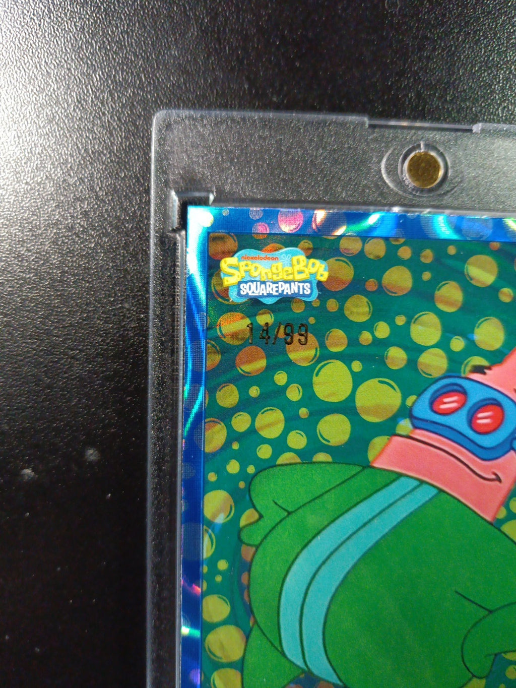 SpongeBob # /99 Blue Bubblefractor Patrick Elastic Waistband Bubble Card Chrome