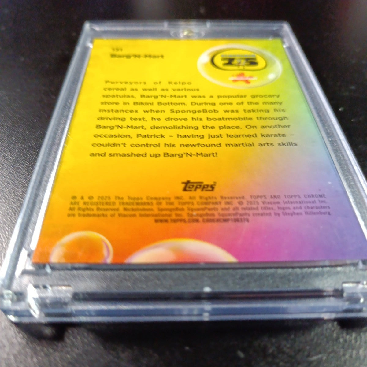 SpongeBob 124/199 Barg'N-Mart Shopping Aqua Lava Refractor Card Topps /199