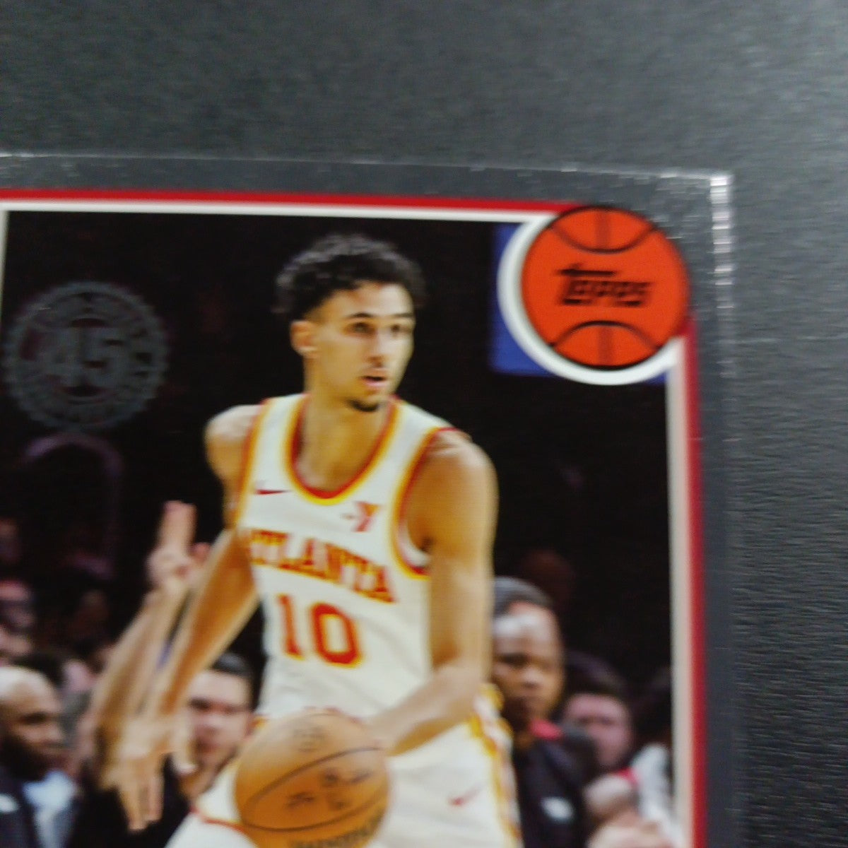 2025-26 Topps Basketball Card Zaccharie Risacher Silver Foil 45th Anniversary