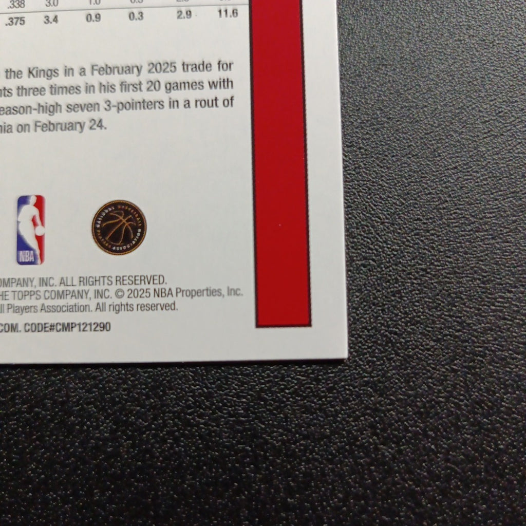 2025-26 Topps Basketball Card Kevin Huerter Silver Foil 45th Anniversary