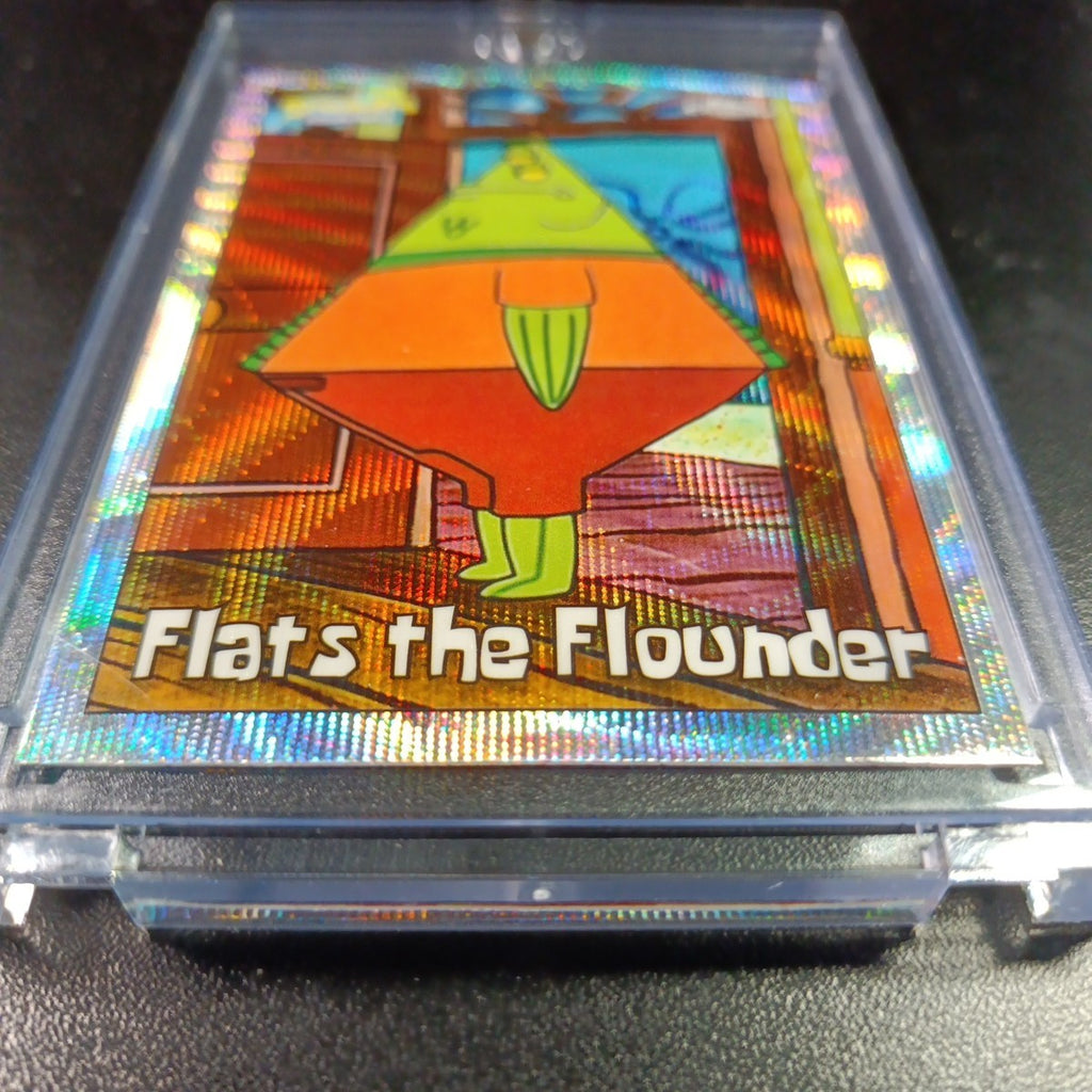 SpongeBob # 124/175 Silver Wave Refractor Flats The Flounder Card Topps /175