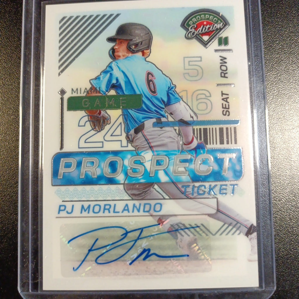 Autograph PJ Morlando Miami Marlins Rookie Baseball Card Panini Prospects 2024