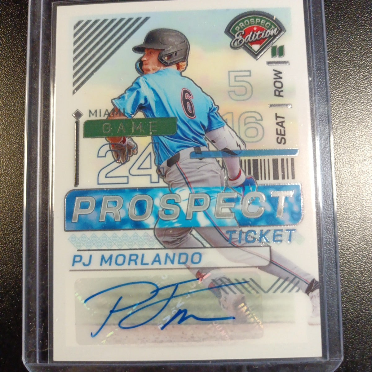 Autograph PJ Morlando Miami Marlins Rookie Baseball Card Panini Prospects 2024