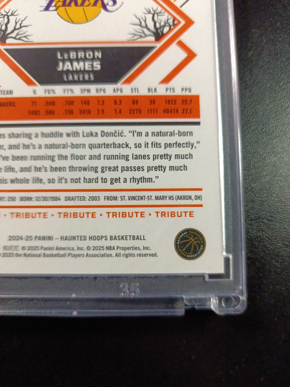 /399 LeBron James Green Bat Holo Haunted Hoops 2024-25 Basketball Card Lakers