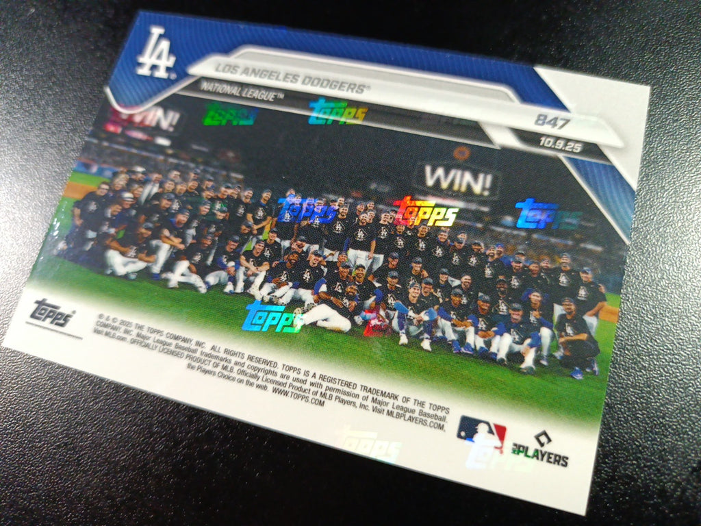 # /10 Black Foil Topps NOW 847 Dodgers MLB World Series Case Hit Baseball Card