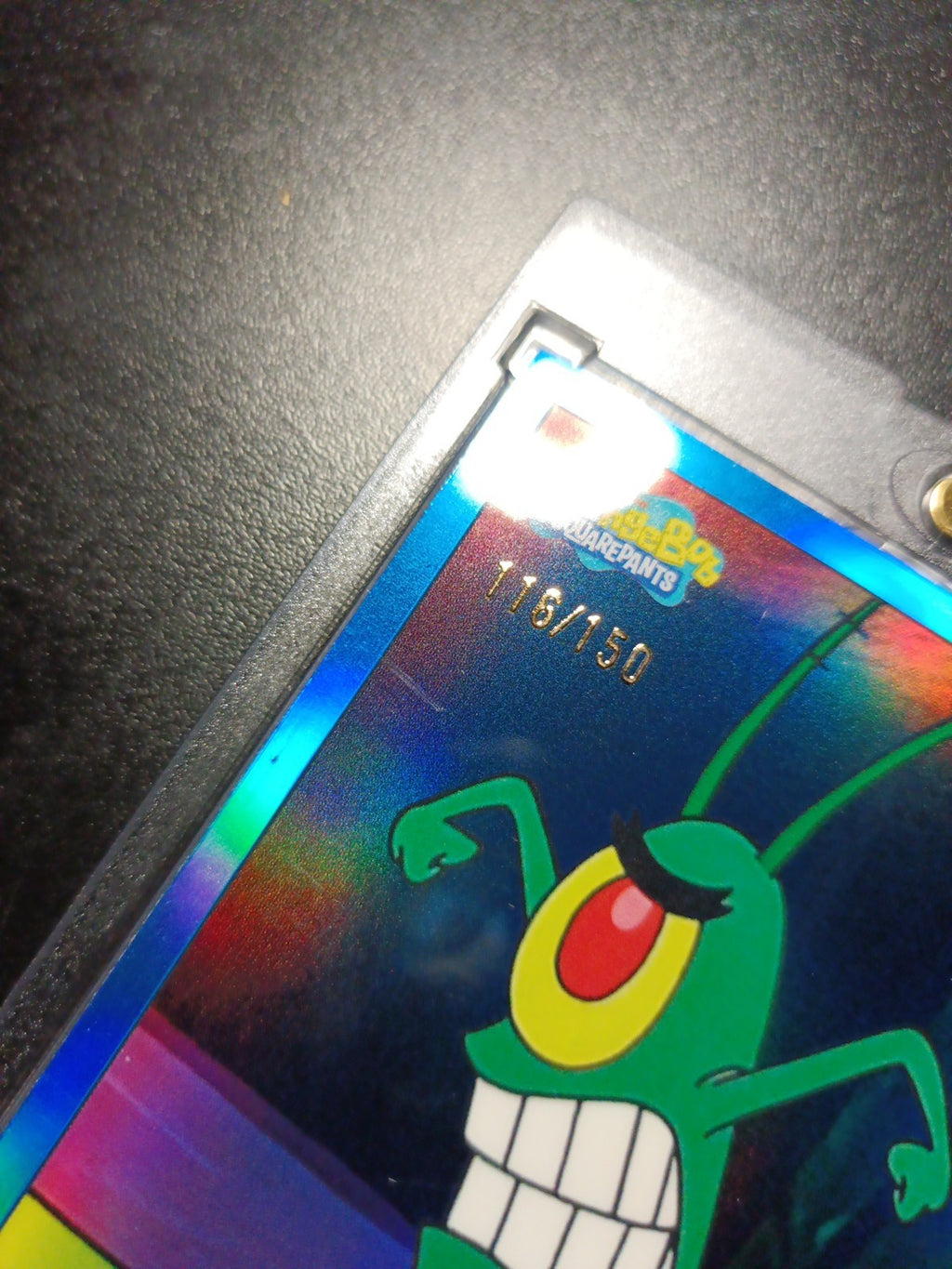 SpongeBob 116/150 Plankton Chum Bucket Blue Refractor Card Topps /150