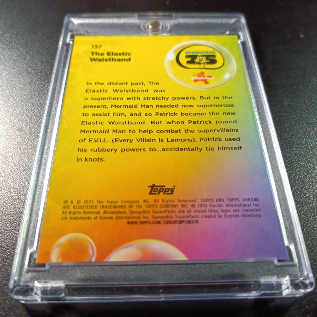 SpongeBob # /99 Blue Bubblefractor Patrick Elastic Waistband Bubble Card Chrome