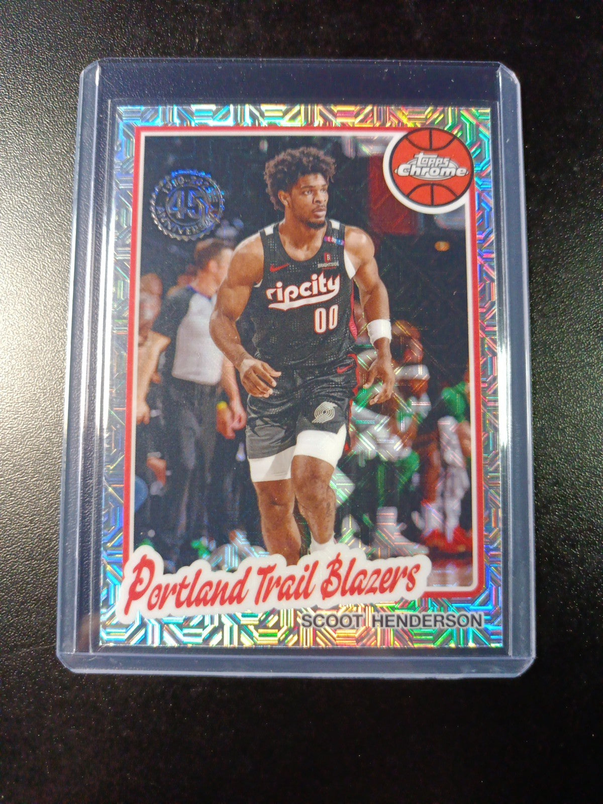 Mojo Refractor Scoot Henderson 45th Anniversary Card 25-26 Topps Basketball 