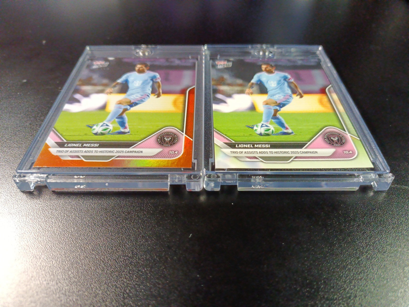 # /25 Lionel Messi Orange Foil Topps Now  Variant & Base Card 107 Soccer 2025