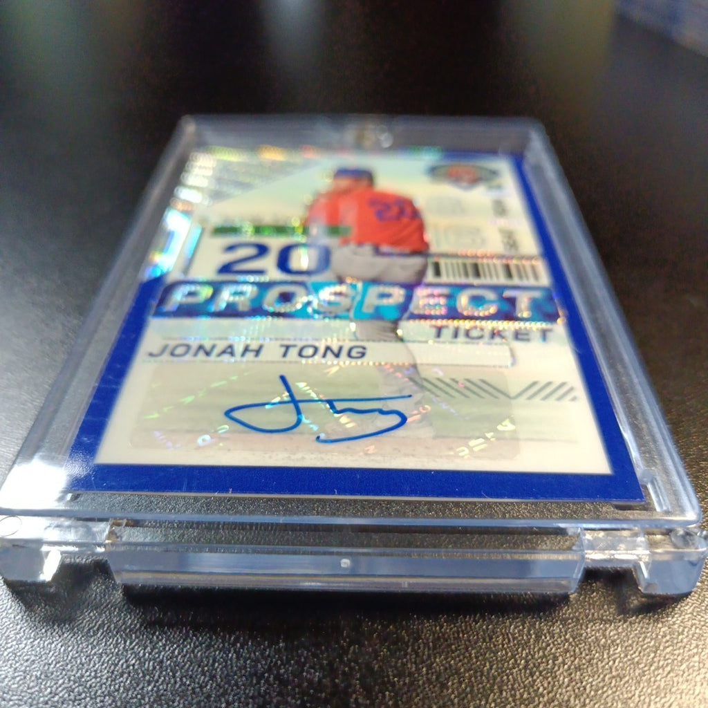 Jonah Tong # /75 Prospect Autograph Linticular Blue Prizm Rare Baseball Card 