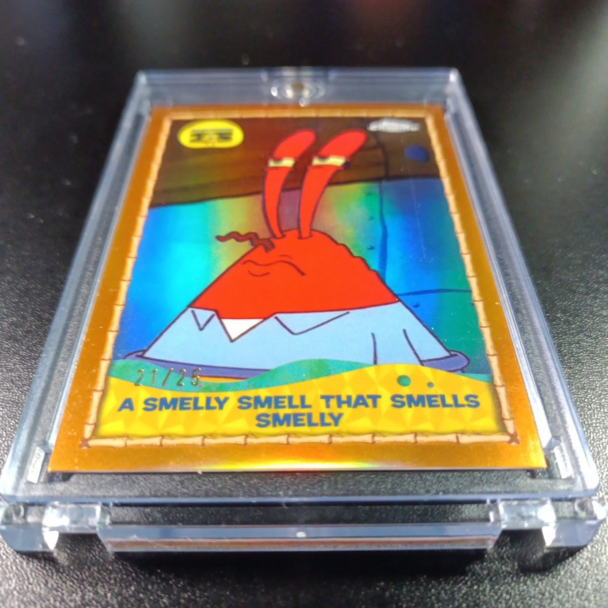 SpongeBob # /25 Mr. Krabs A Smelly Smell Orange Refractor Card Topps Case Hit