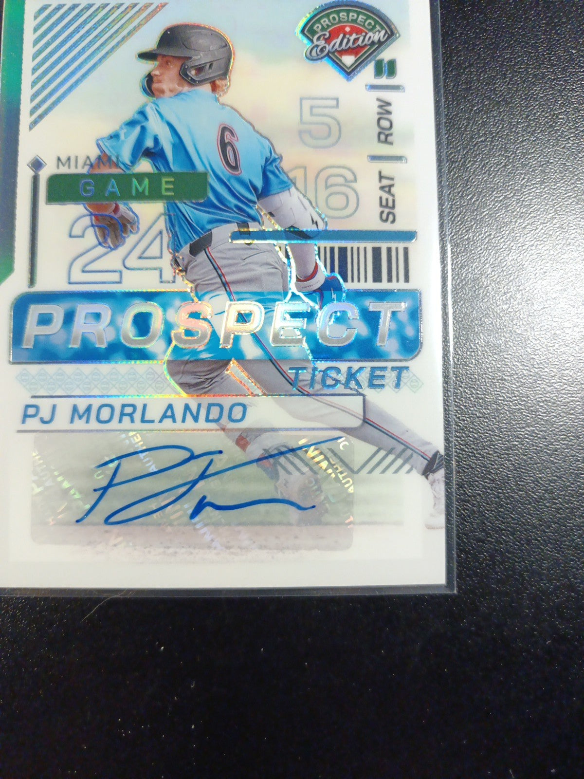 Autograph PJ Morlando Miami Marlins Rookie Baseball Card Panini Prospects 2024